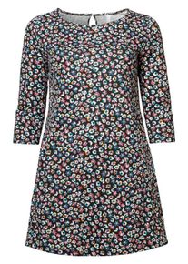 sheego Casual, Damen Jerseykleid, Mischfarben / Schwarz