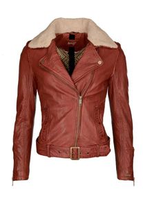 Maze, Damen Lederjacke mit stylische Kapuze 'Creek', Rot