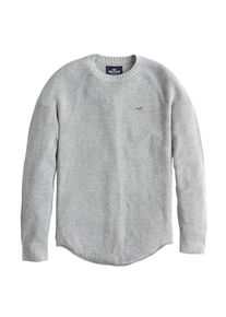 Hollister, Herren Pullover 'MW SHAKER STITCH SOLIDS 4CC', Hellgrau