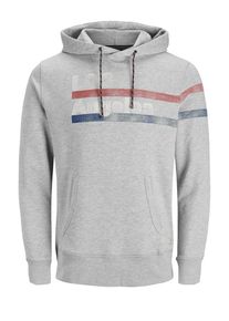 Jack & Jones JACK & JONES, Herren Hoodie, Blau / Graumeliert / Rot