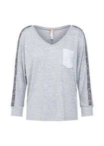 Key Largo, Damen Shirt, Graumeliert / Weiß