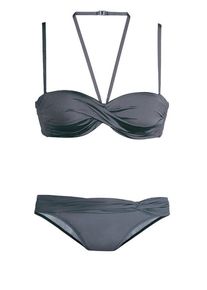 Lascana, Damen B&uuml;gel-Bandeau-Tankini mit 5 Tragevarianten, Anthrazit