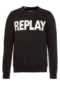 Replay, Herren Sweatshirt, Schwarz / Weiß