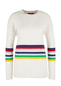 s.Oliver RED LABEL, Damen Strickpullover, Mischfarben / Wei&szlig;meliert