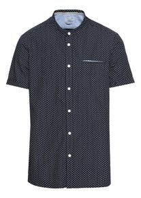 Esprit, Herren Kurzarmhemd 'AOP on popl ssl', Navy