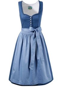 Turi Landhaus, Damen Dirndl midi im modischen Retrodesign, Blau / Hellblau