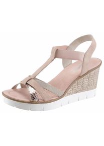 Rieker, Damen Sandalette, Gold / Altrosa / Wei&szlig;