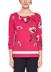 s.Oliver BLACK LABEL, Damen Tunika-Shirt mit floralem Muster, Pink