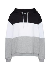 Urban Classics, Damen Sweatshirt 'Ladies Oversize 3-Tone Hoody', Grau / Schwarz / Weiß
