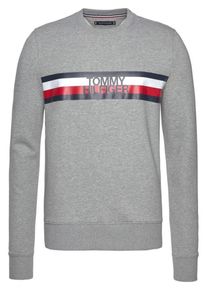 Tommy Hilfiger, Herren Sweatshirt, Blau / Graumeliert / Rot / Wei&szlig;