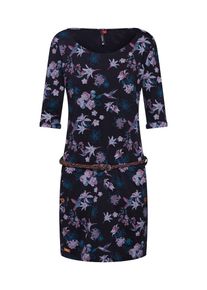 Ragwear, Damen Kleid 'Tanya Flowers', Blau / Dunkellila / Schwarz