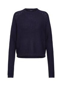 Véro Moda VERO MODA, Damen Pullover 'VMNO NAME POINTELLE LS O-NECK BLOUSE', Nachtblau