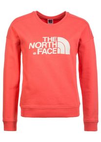 The North Face, Damen Sweatshirt 'Drew Peak', Koralle / Wei&szlig;