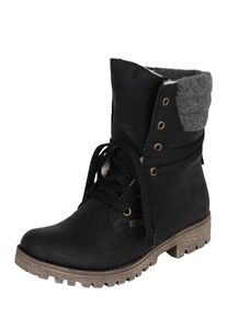 Rieker, Damen Schn&uuml;rstiefel mit Fleece, Schwarz