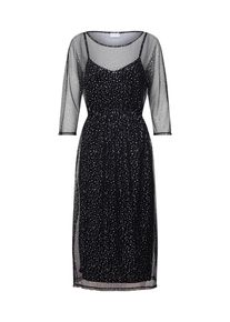 Vila, Damen Kleid 'VISTORRY 3/4 SLEEVE MIDI DRESS', Schwarz / Silber