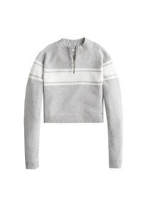 Hollister, Damen Sweatshirt 'MOCK NECK SWEATER', Grau