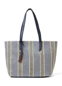 Tom Tailor, Damen Shopper 'Benita', Dunkelblau / Gelb / Weiß