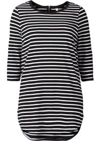 sheego Casual, Damen Longshirt, Schwarz / Weiß