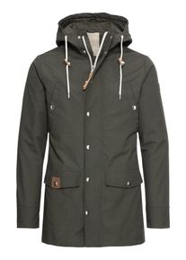 Revolution, Herren Kurzmantel mit Kapuze, Khaki