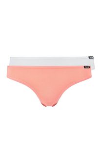 Skiny, Damen Slip 'Advantage Cotton', Koralle / Wei&szlig;