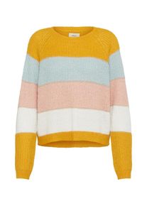 Only, Damen Pullover, Hellblau / Goldgelb / Rosa / Wei&szlig;