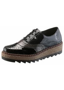 Rieker, Damen Schn&uuml;rschuh, Grau / Schwarz
