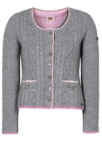 Spieth & Wensky SPIETH & WENSKY, Damen Strickjacke 'Aida', Hellgrau / Rosa