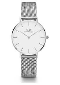 Daniel Wellington, Damen Uhr 'Petite Sterling DW00100164', Silber / Wei&szlig;