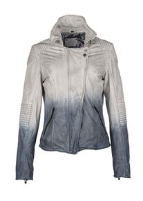Maze, Damen lederjacke 'Oldham', Blau / Weiß