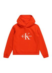 Calvin Klein Jeans, M&auml;dchen Sweatshirts 'MONOGRAM BRUSHED BOXY HOODIE', Orangerot