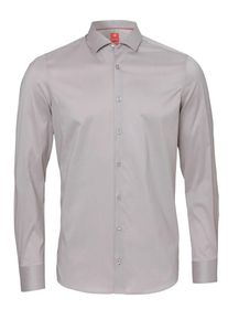 pure, Herren Langarm-Hemd City Red Slim Fit, Grau