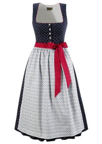 Love Nature, Damen Dirndl 'Love Nature', Blau / Rot / Weiß