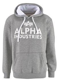 Alpha Industries, Herren Hoody, Graumeliert / Wei&szlig;