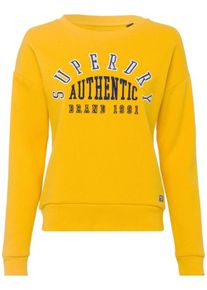 Superdry, Damen Sweatshirt, Dunkelblau / Gelb / Wei&szlig;