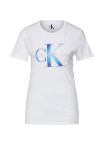 Calvin Klein Jeans, Damen T-Shirt 'MONOGRAM DEGRADE LOGO SLIM TEE', Weiß