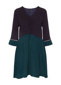 Y.A.S, Damen Kleid, Nachtblau / Petrol / Orange