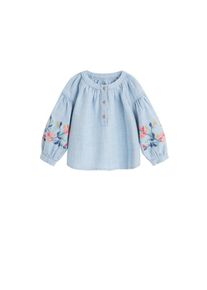 Mango Kids, M&auml;dchen Hemd 'Moira', Rauchblau / Mischfarben
