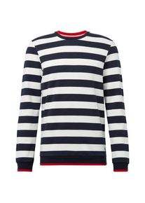 Tom Tailor Denim, Herren Sweatshirt, Kobaltblau / Rot / Wei&szlig;