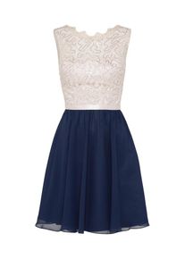 Laona, Damen Cocktailkleid mit Spitze, Beige / Navy