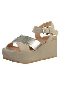 Geox, Damen Sandalen, Dunkelbeige / Silber