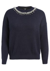 Apart, Damen Pullover mit dekorativen Eleten, Navy