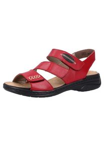 Rieker, Damen Sandalen, Rot / Schwarz