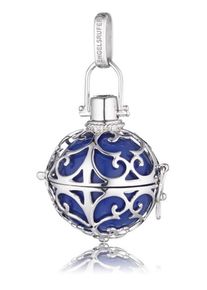 Engelsrufer, Damen Anhänger ohne Kette, Klangkugel blau 'ER-07', Blau / Silber