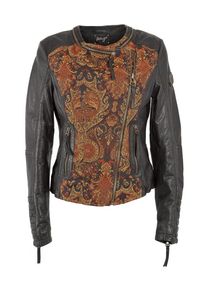 Maze, Damen Lederjacke 'Sidford', Dunkelorange / Schwarz