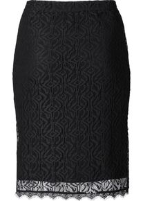 sheego Style, Damen Spitzenrock, Schwarz