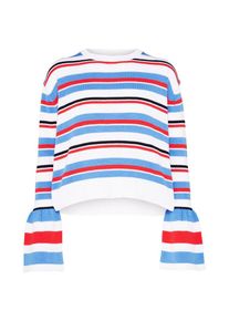 EDITED, Damen Pullover 'Paula', Blau / Rot / Schwarz