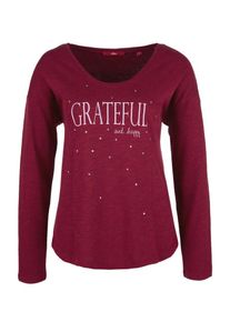 s.Oliver RED LABEL, Damen Longsleeve, Rotmeliert / Weiß
