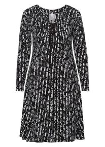 sheego Style, Damen Jerseykleid, Schwarz / Weiß
