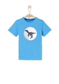 s.Oliver Junior, T-Shirt 'Dino', Nachtblau / Himmelblau / Silber