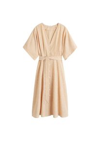 Mango, Damen Kleid 'July', Senf / Weiß